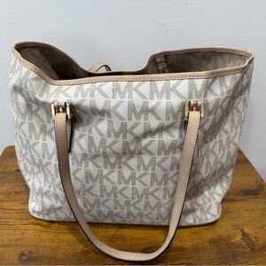 Michael Kors Beige Monogram Tote